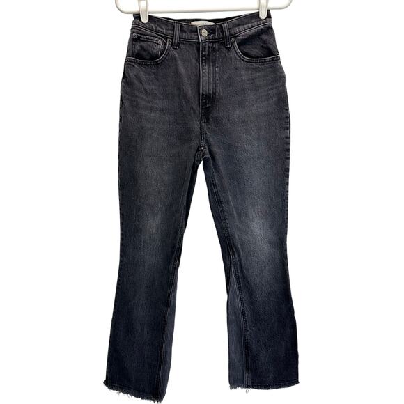Abercrombie & Fitch The Ultra High Rise Kick Flare Black Wash 2L or 26